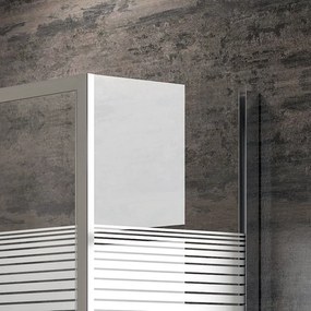 Box doccia 160x80 laterale fisso 80cm vetro serigrafato alto 180cm | K410NS - KAMALU