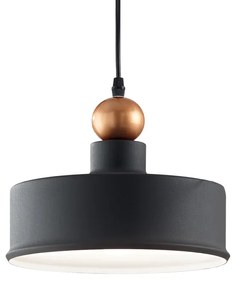 Sospensione Industrial-Minimal Triade-2 Metallo Grigio 1 Luce E27