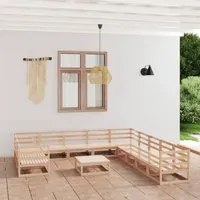 Set Divani da Giardino 12 pz in Legno Massello di Pino 3076019