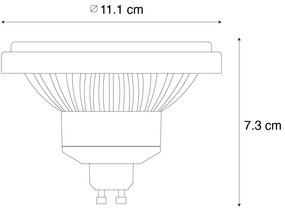Set di 5 lampadine LED GU10 dimmerabili a 3 livelli 111mm 10,5W 770lm 2700K