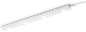 Lampada da parete a LED bianca (lunghezza 55 cm) Aragon - Trio