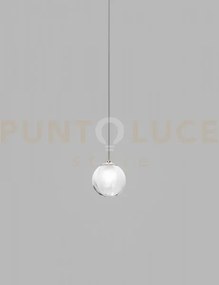 Puppet sospensione p bianco sfumato cromo lucido 1 luce attacco g9