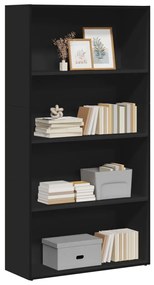 Libreria Nera 80x30x152 Cm İn Legno Multistrato /