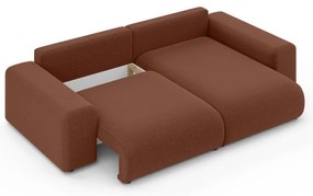 Divano angolare color mattone allungabile/con contenitore (con composizione variabile) Luma – Ropez