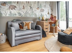 Divano grigio chiaro allungabile e rivestimento in velluto 130 cm Ario – ELTAP