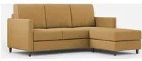 Divano 3 Posti con Pouf 198x155x85 cm Karay in Tessuto Ocra