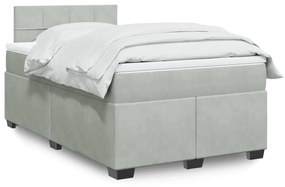 Giroletto A Molle Con Materasso Grigio Chiaro 120x200cm Velluto /