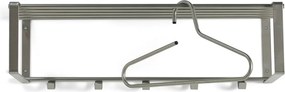 Attaccapanni da parete argentato in metallo con scaffale 70 cm Rex – Spinder Design