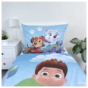 Set copripiumino e federa da bambini blu in cotone per letto singolo 140x200 cm Paw Patrol – Jerry Fabrics