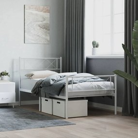 Giroletto con testiera e pediera metallo bianco 107x203 cm
