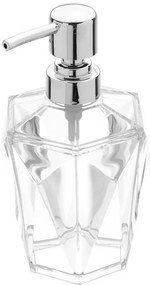 Dispenser Sapone Bianco Trasparente Forma a Diamante