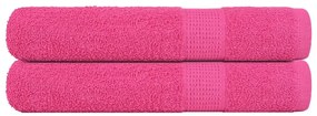 Asciugamani Per Sauna 2 Pz Rosa 80x200 Cm 360 G/m² 100% Cotone /