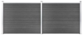Set Pannelli Di Recinzione İn Wpc 353x146 Cm Nero /