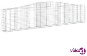 vidaXL Cesto Gabbione ad Arco 400x30x80/100 cm Ferro Zincato