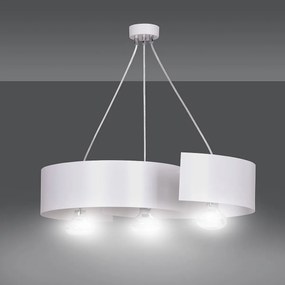 Lampadario Moderno 3 Luci Vixon In Acciao Bianco E Cromo