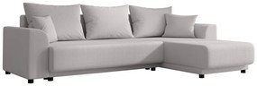 Divano letto angolare angolo reversibile in Velluto a coste Grigio - NESSARO