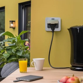 Brilagi - Presa a pavimento da incasso per esterni IP55 cromato opaco rettangolare