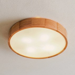 TEMAR LIGHTING Plafoniera Cleo DR475, IP54, Ø 47,5 cm, legno di quercia, E27