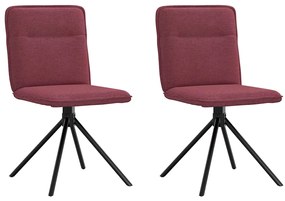 Sedie Da Pranzo 2 Pz Rosso Vino İn Tessuto /