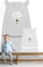 Fotomurale ESTA Mamma, grigio e argento fondo bianco 186X280 cm
