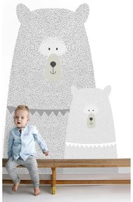 Fotomurale Mamma, grigio e argento fondo bianco 186 x 280 cm