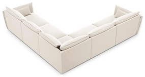 Divano angolare beige con rivestimento in velluto Vanda – Mazzini Sofas