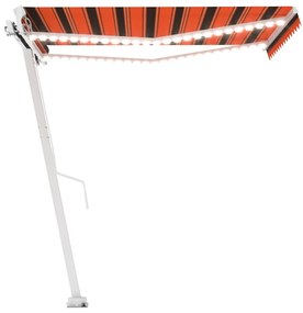 Tenda da Sole Manuale con LED 300x250cm Arancione e Marrone