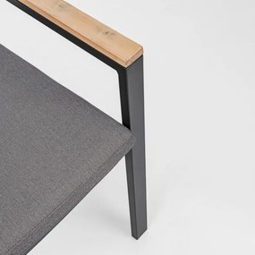 Sedia Da Esterno In Alluminio Con Braccioli E Cuscino Belmar Antracite Bizzotto