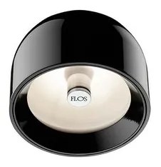 Flos Wan Ceiling Wall Lampada 11 cm da parete e soffitto a luce diretta antiabbagliamento in vetro e alluminio Nero lucido