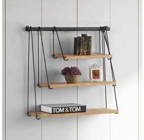 Mensola da parete ZIHON 63,5x60 cm nero/marrone