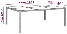 Set da Pranzo per Giardino 11 pz Polyrattan Nero