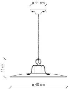 Lampadario Vintage Country Ferro E Ceramica Bianco 1 Luce E27