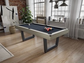 Tavolo trasformabile Biliardo e Ping pong Naturale chiaro e Nero L213,4 x P111,8 x H78,5 cm - MELIAN