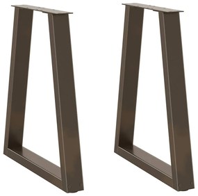 Gambe Per Tavolo Pranzo A V 2pz Naturale 50x(72-73,3)cm Acciaio /