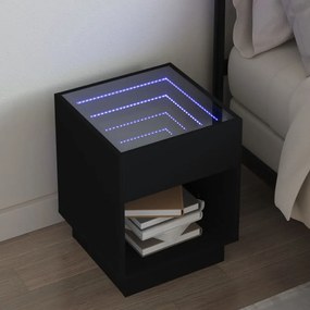 Comodino Con Led Infinity Nero 40x40x50 Cm /