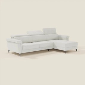 Capri Divano letto angolare con penisola contenitore e poggiatesta reclinabili - elegante tessuto smacchiabile T30