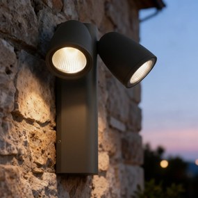 Applique da Esterno Orientabile IP65 2xGU10 serie AXIS - Grigia