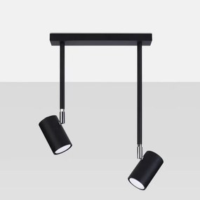 Sollux SL.1075 - Lampadario su palo NORANO 2xGU10/40W/230V nero