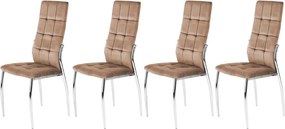 Set di 4 sedie K416 in velluto beige