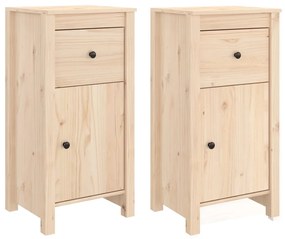 Credenze 2 pz 40x35x80 cm in legno massello di pino