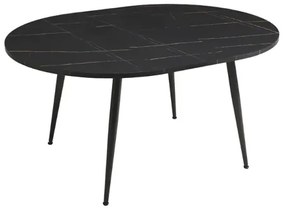 Tavolo rotondo con piano in MDF effetto marmo Nero allungabile a 160 cm HABLA
