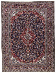 Kashan Tappeto persiano 410 x 310 Blu (Iran) Annodato A Mano