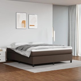 Giroletto A Molle Con Materasso Marrone 160x200cm İn Similpelle /