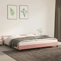 Giroletto con Testiera Rosa 200x200 cm in Velluto 347596