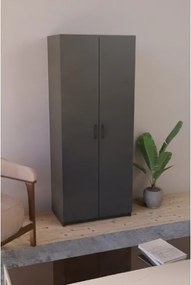 Armadio Guardaroba 74x45x182 Con Barra Appendiabiti Brando Antracite