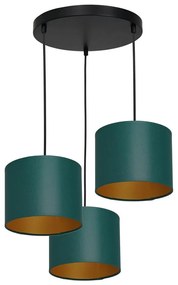 Lampadario a sospensione con filo ARDEN 3xE27/60W/230V verde/oro