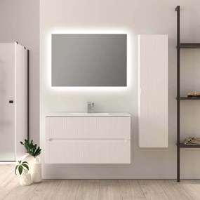 Mobile bagno cannettato bianco opaco 100 cm Riga