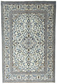 Kashan Tappeto 200x300 Beige (Iran) Annodato A Mano