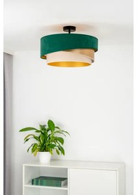 Duolla - Lampadario a plafone KOBO 1xE27/15W/230V diametro 45 cm verde/oro/color crema