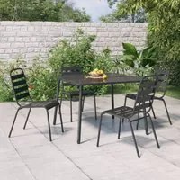 Tavolo da Giardino Antracite 100x100x71 cm Acciaio 362738